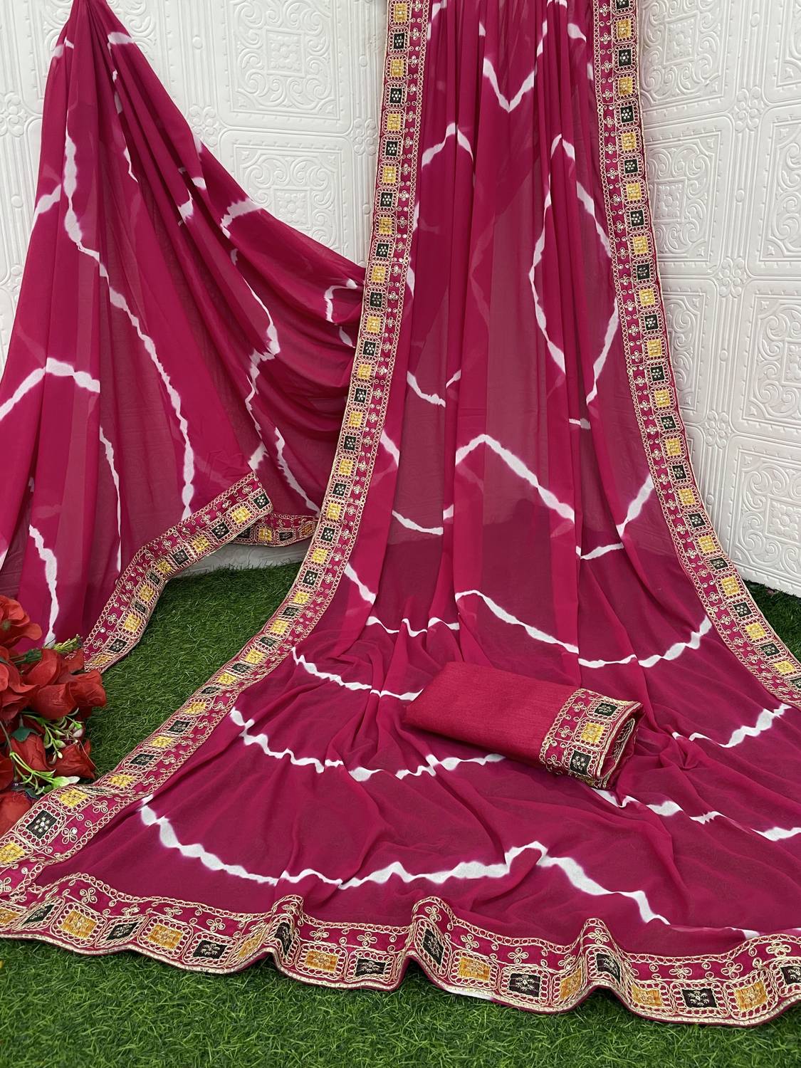 Pemal Designer Printed Bollywood Georgette Saree