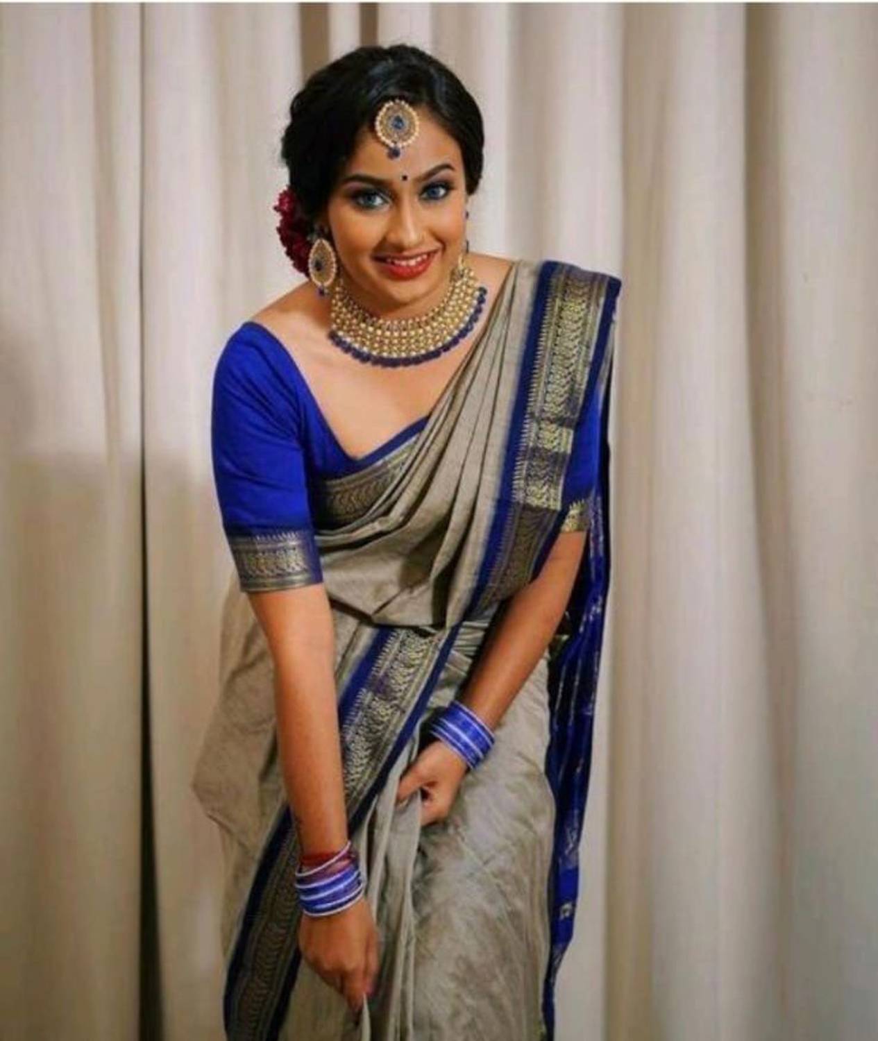 Satani enterprise Self Design Maheshwari Cotton Silk, Silk Blend