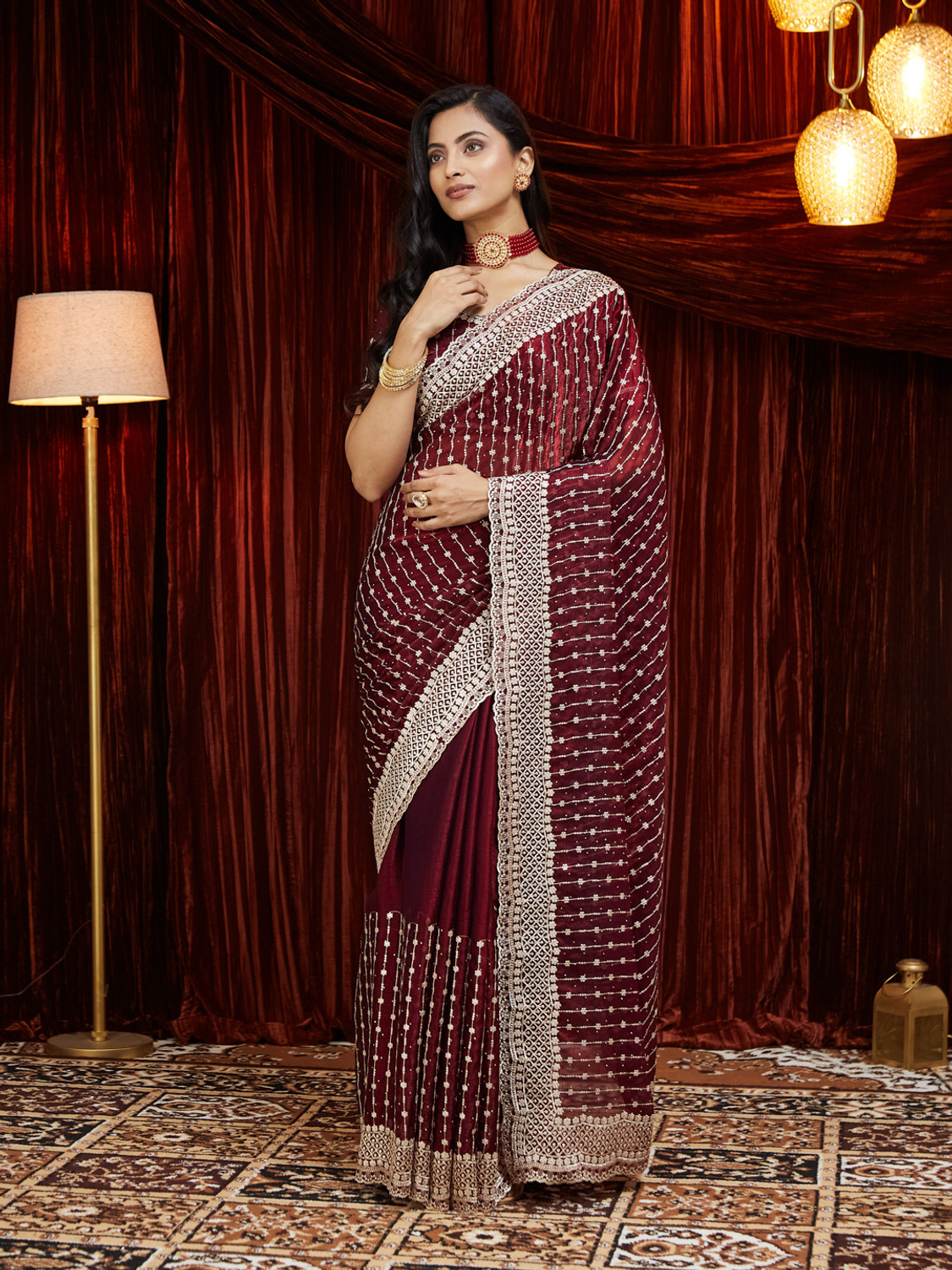 Image of KASEE Embroidered Bollywood Silk Blend Saree