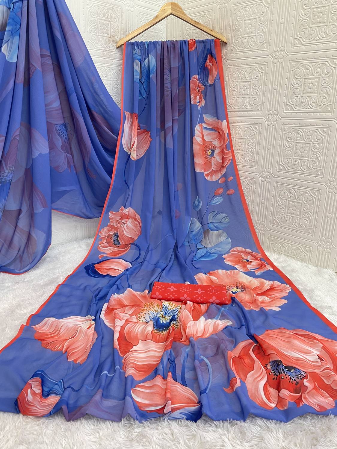 Pemal Designer Digital Print Bollywood Georgette Saree