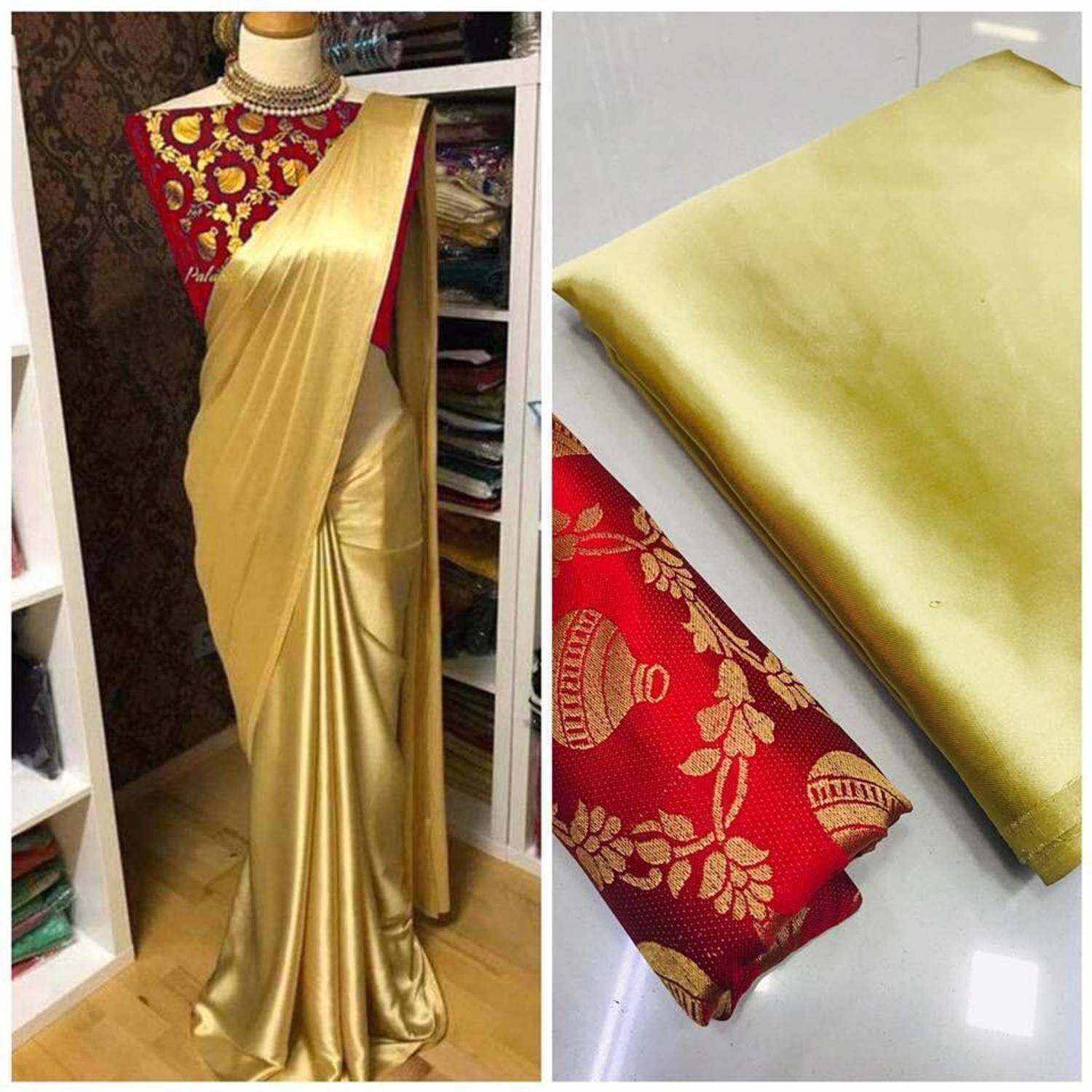 Arpita Fashion Solid/Plain Bollywood Pure Silk, Satin Saree