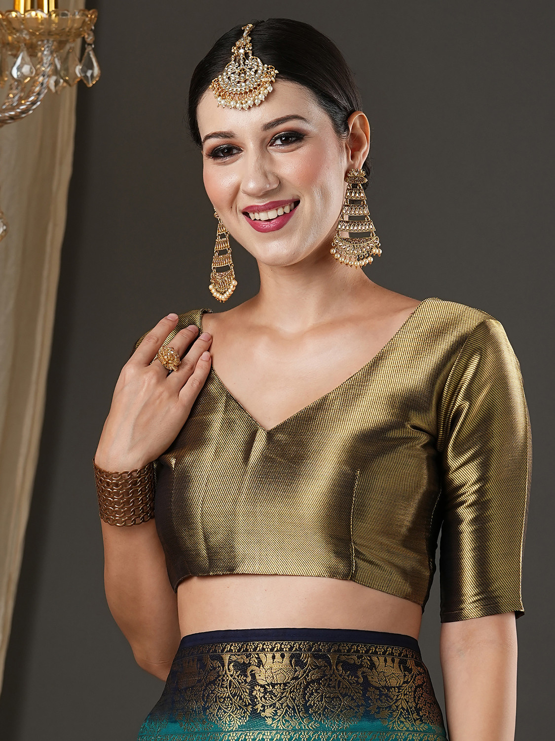 Image of Sareemall Woven Kanjivaram Georgette Saree