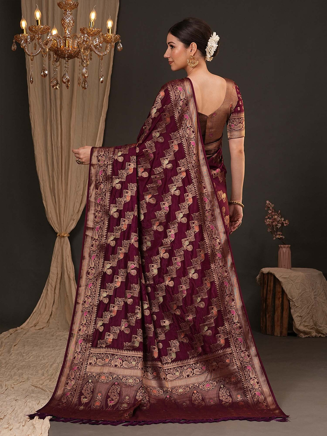 Image of ANOUK Woven Banarasi Silk Blend Saree