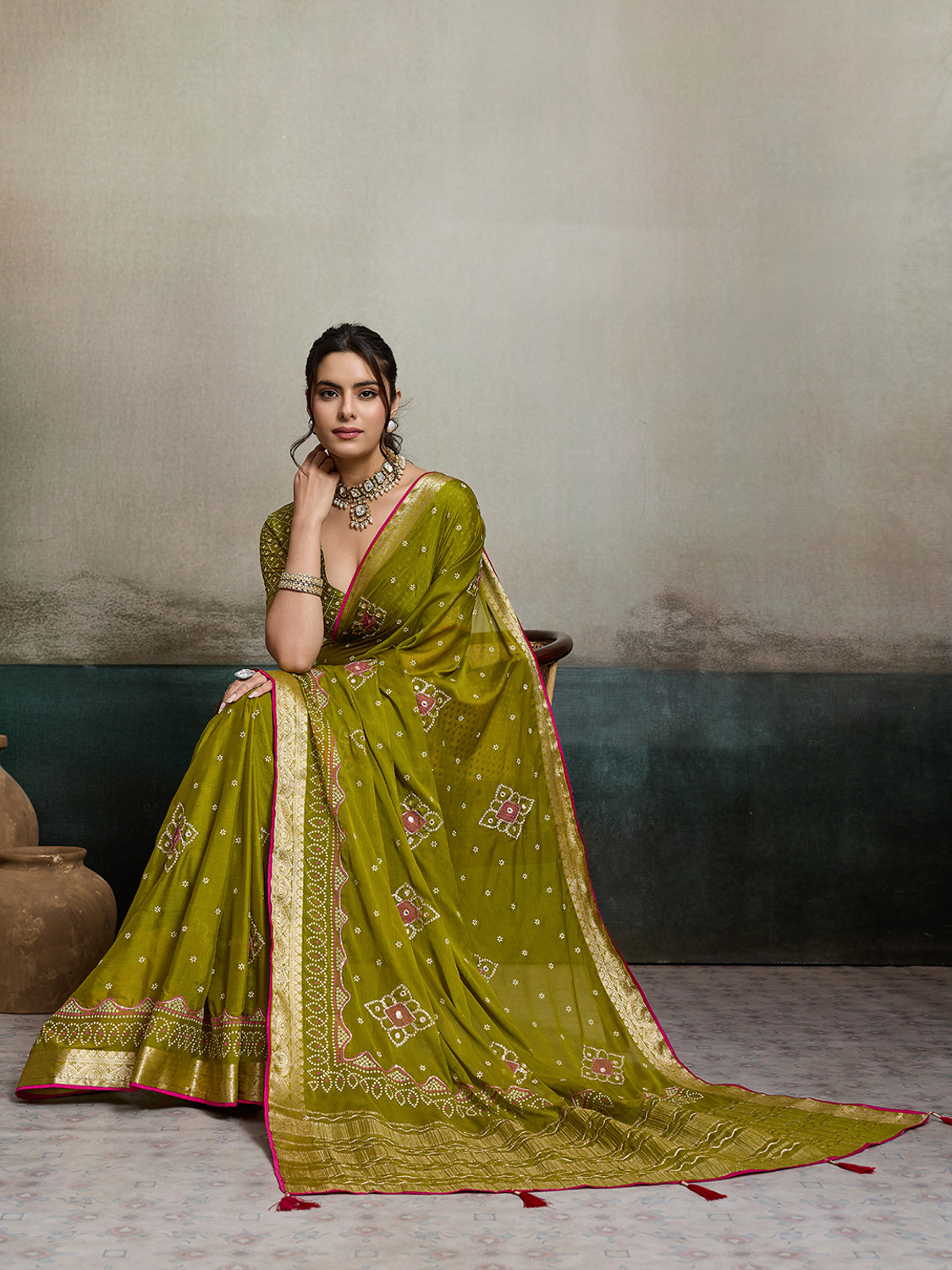 Image of SOHINI NX Printed Bollywood Chiffon Saree
