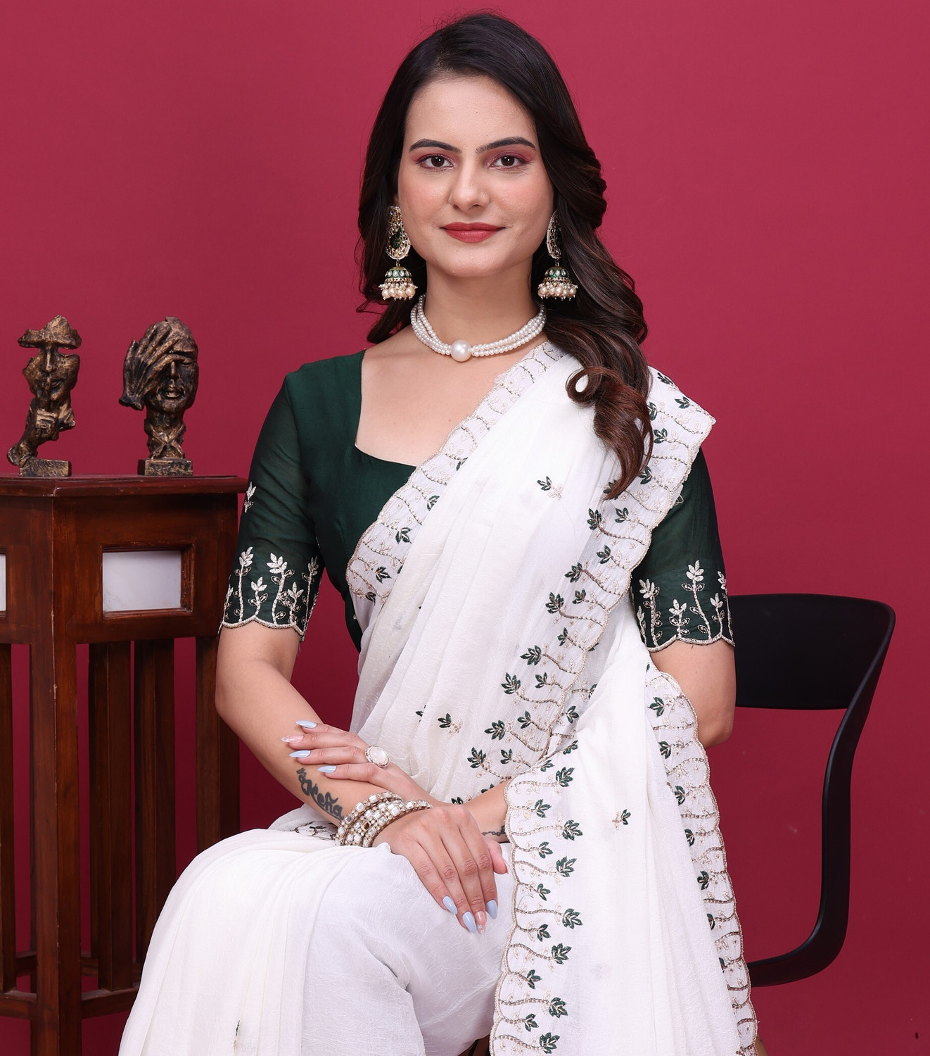 Image of VASTRA DRAPE Embellished Bollywood Georgette Saree