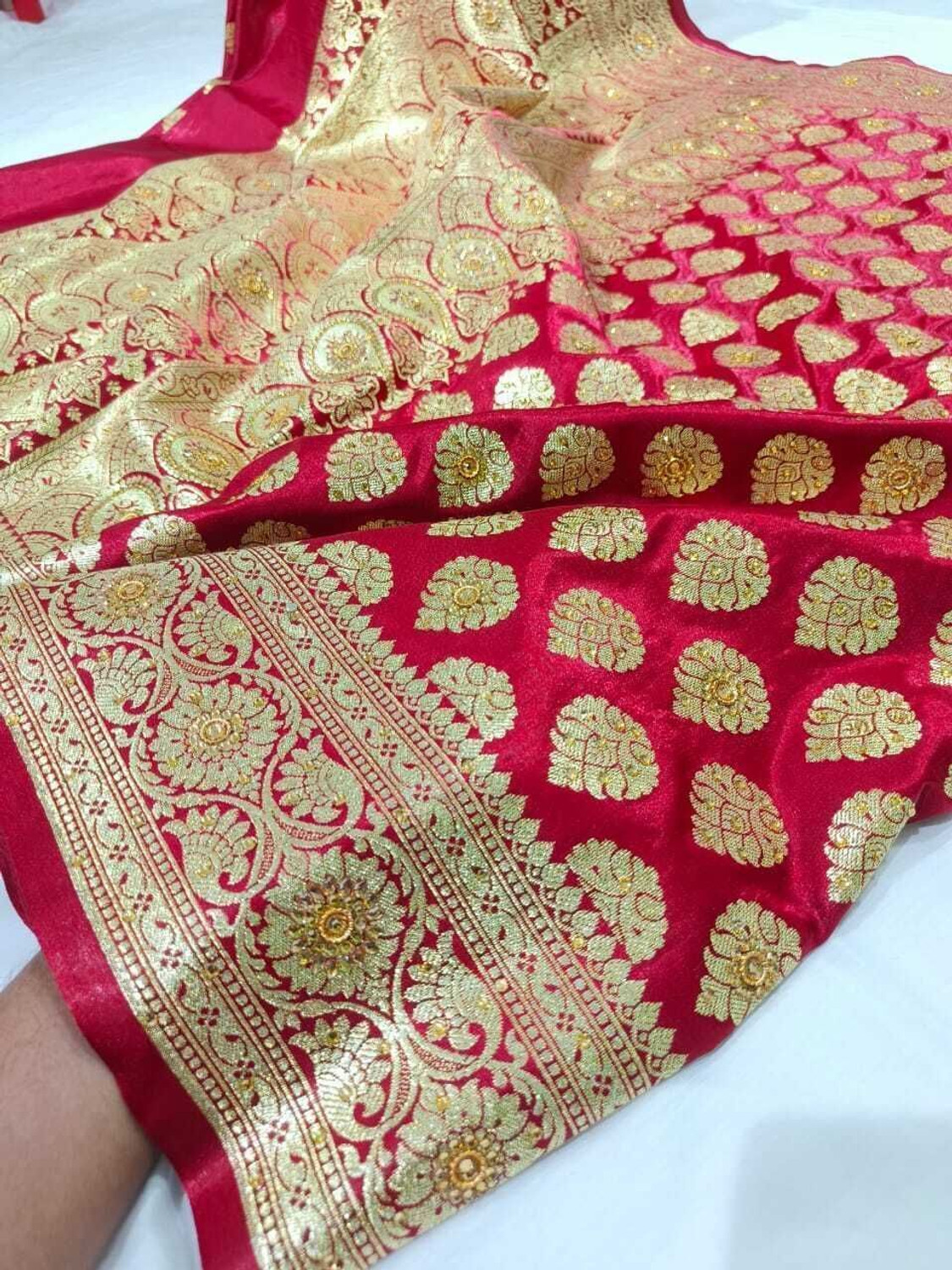 Image of Weaver store Printed Banarasi Silk Blend Saree