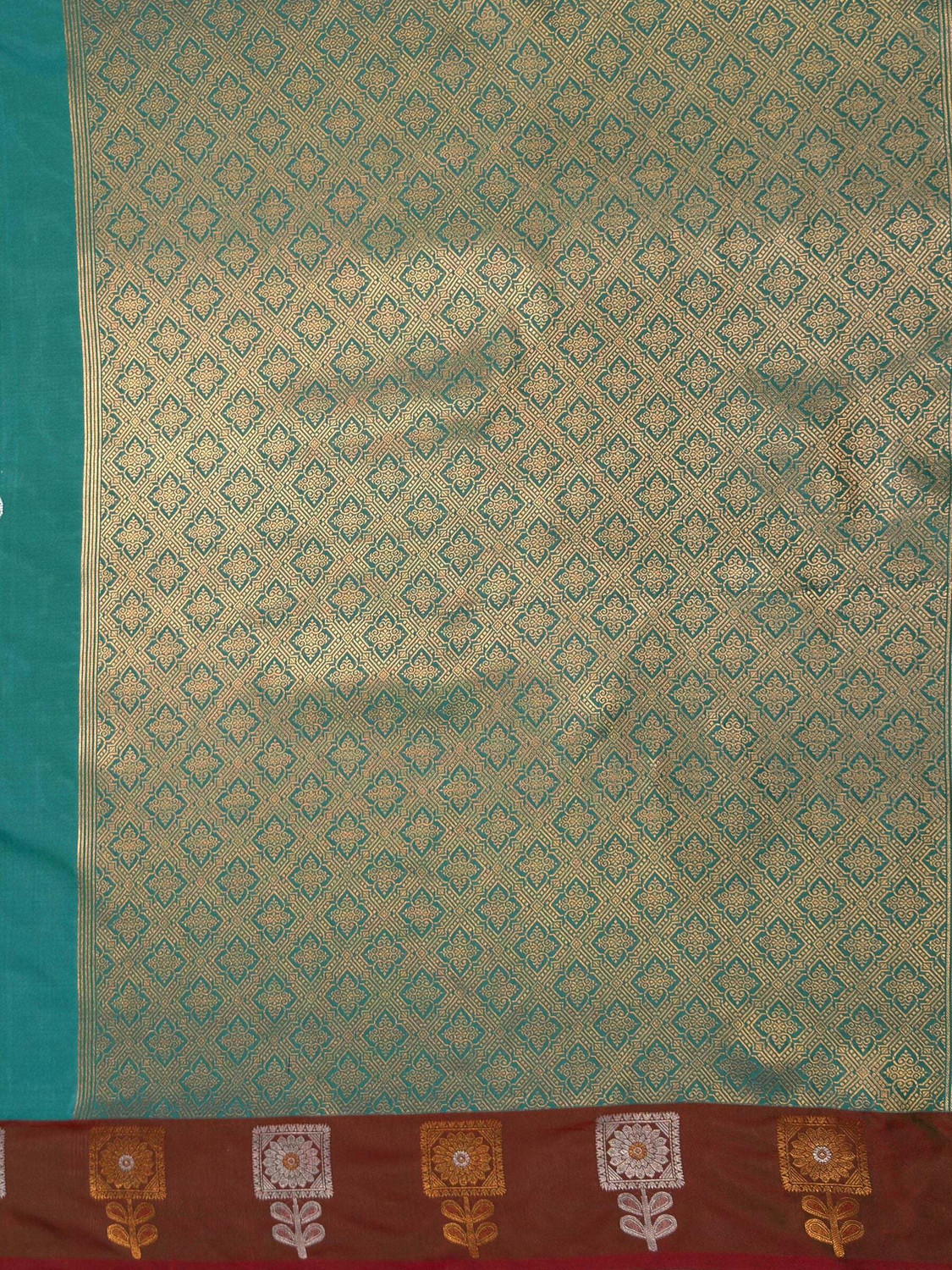 Image of MIMOSA Woven Kanjivaram Art Silk Saree (Green)