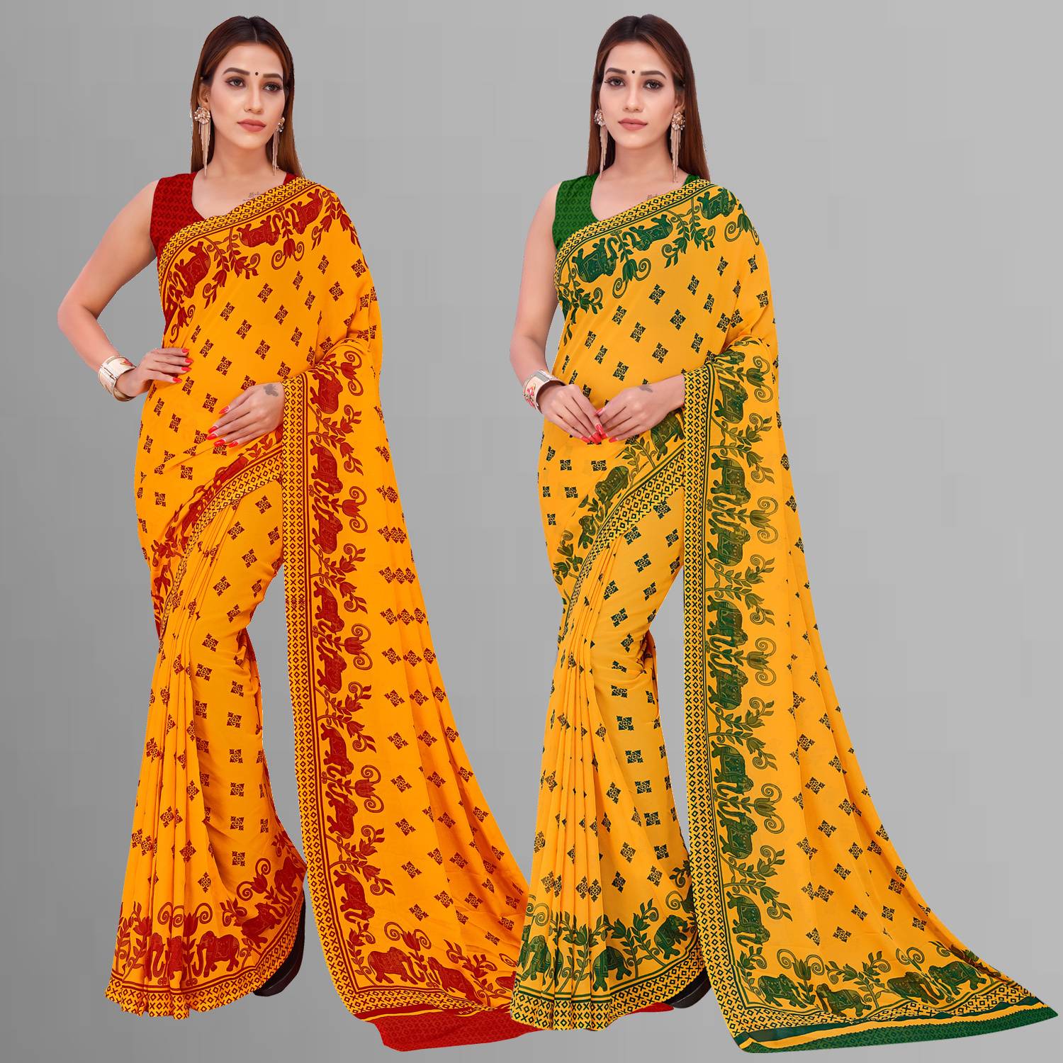 Anand Sarees Paisley, Floral Print Daily Wear Georgette Saree