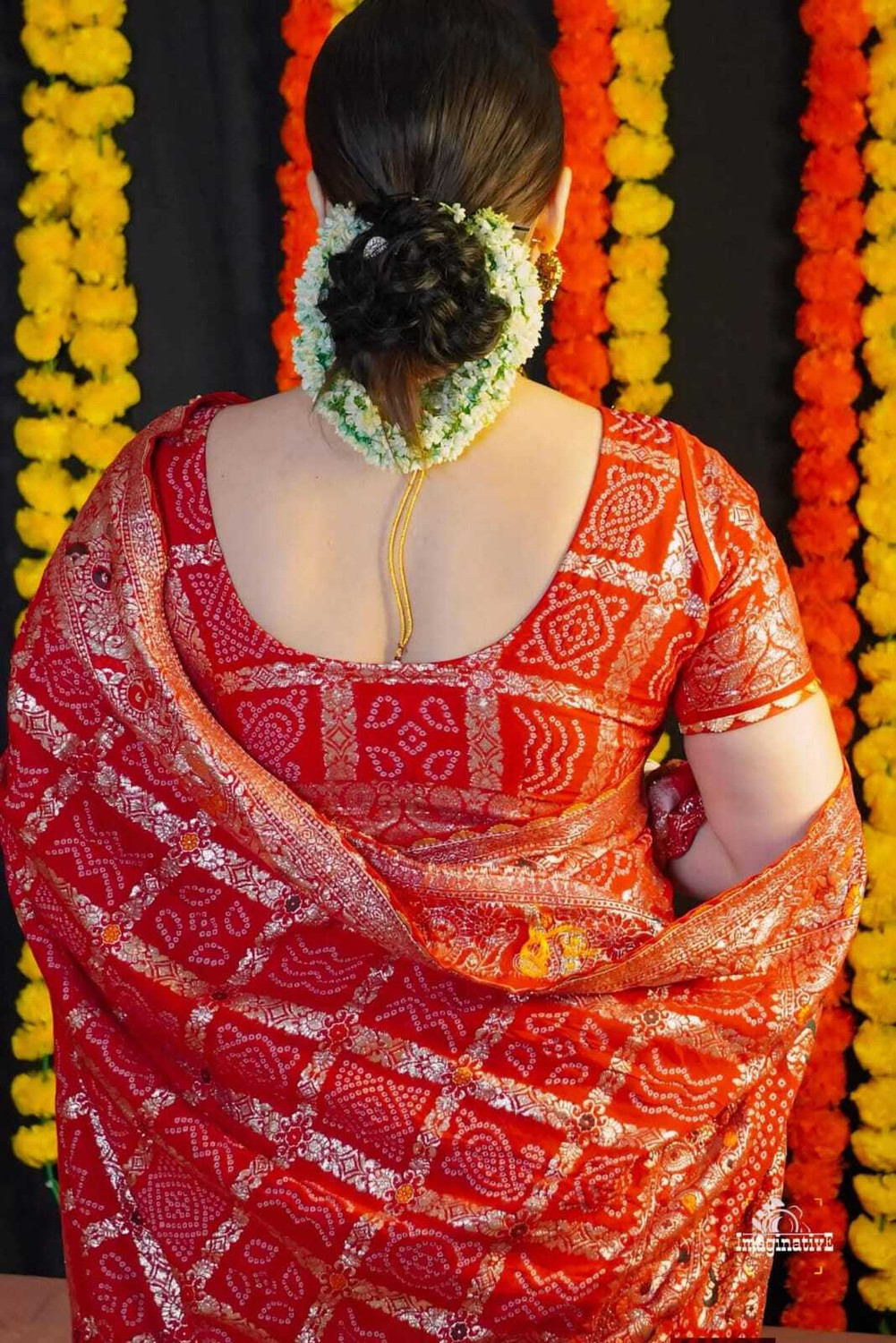 Image of Gajj kesari Woven, Printed Banarasi Pure Silk Saree