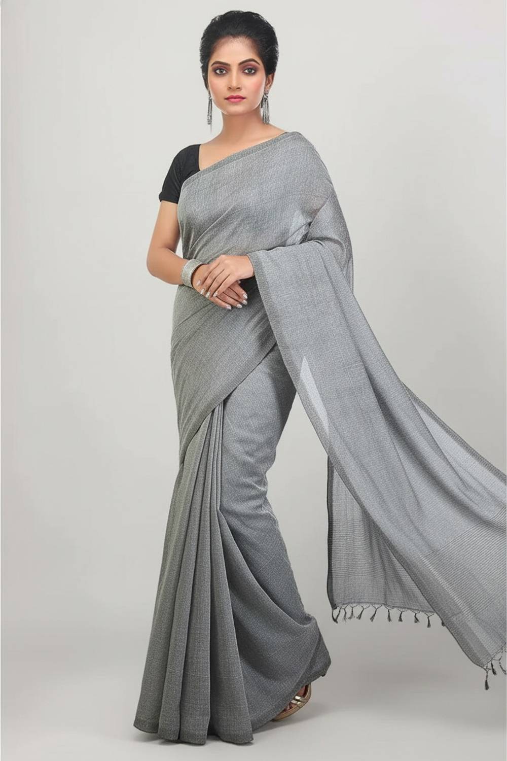 BongAp Self Design Handloom Pure Cotton Saree