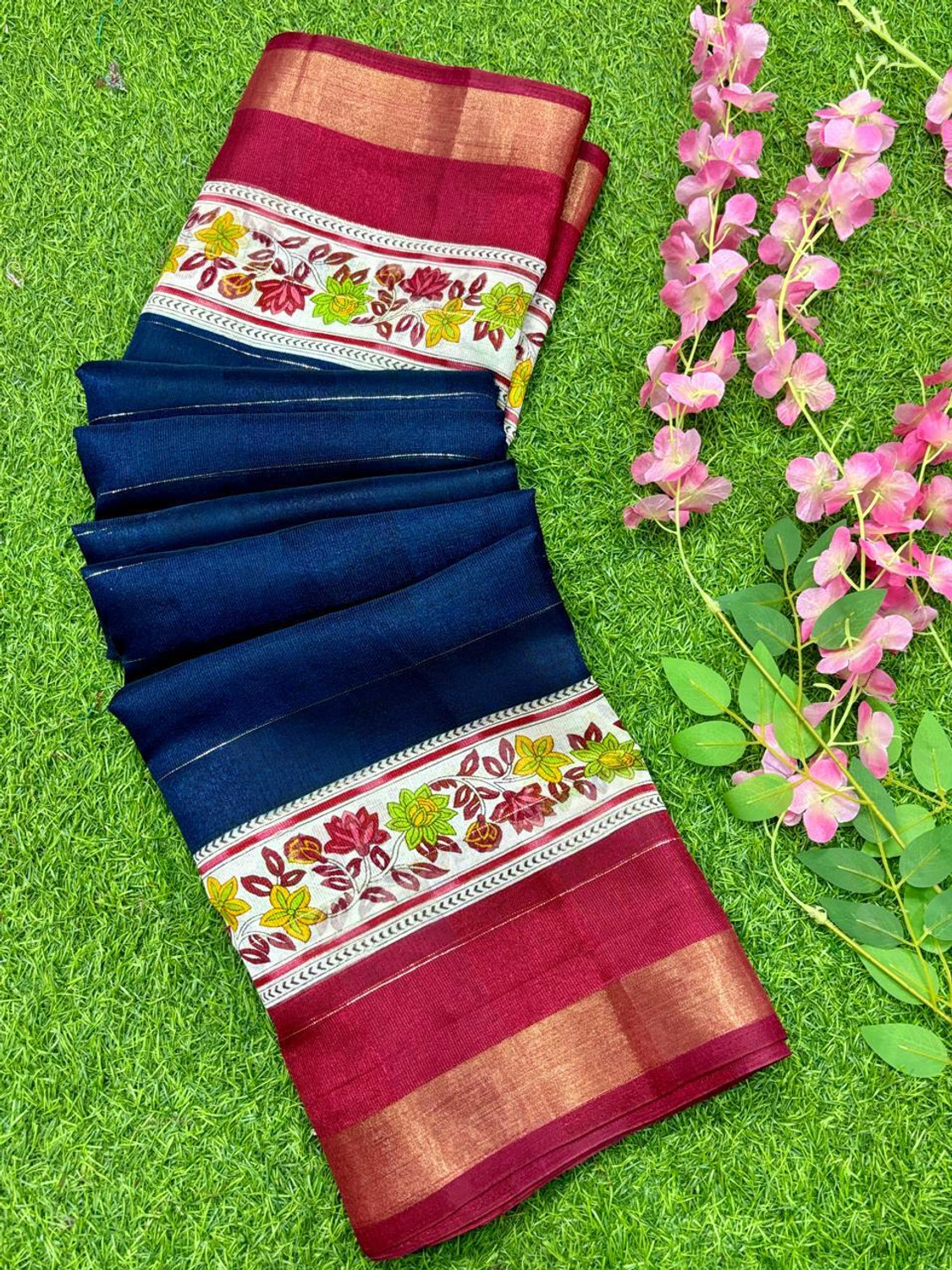 Image of STYLEVEDA Printed Bollywood Cotton Silk Saree