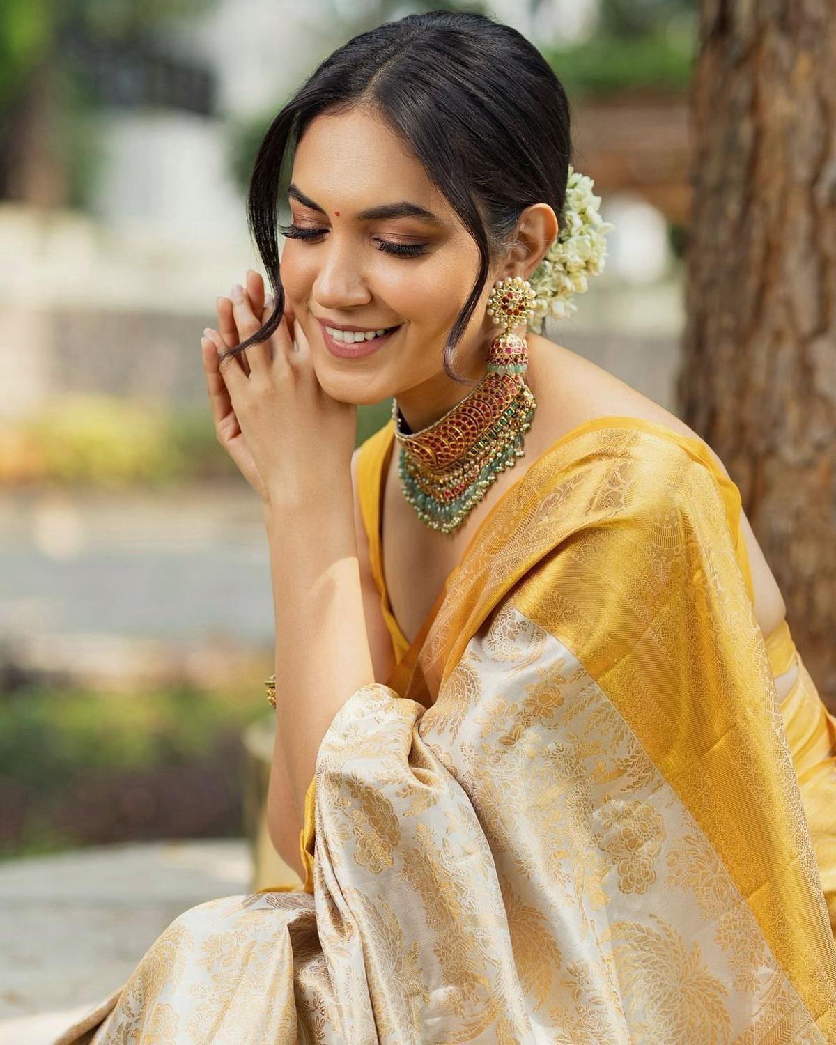 Image of WOMENELEGENCE Embellished Banarasi Pure Silk Saree