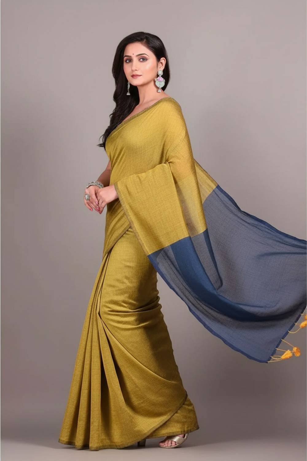 BongAp Self Design Handloom Pure Cotton Saree