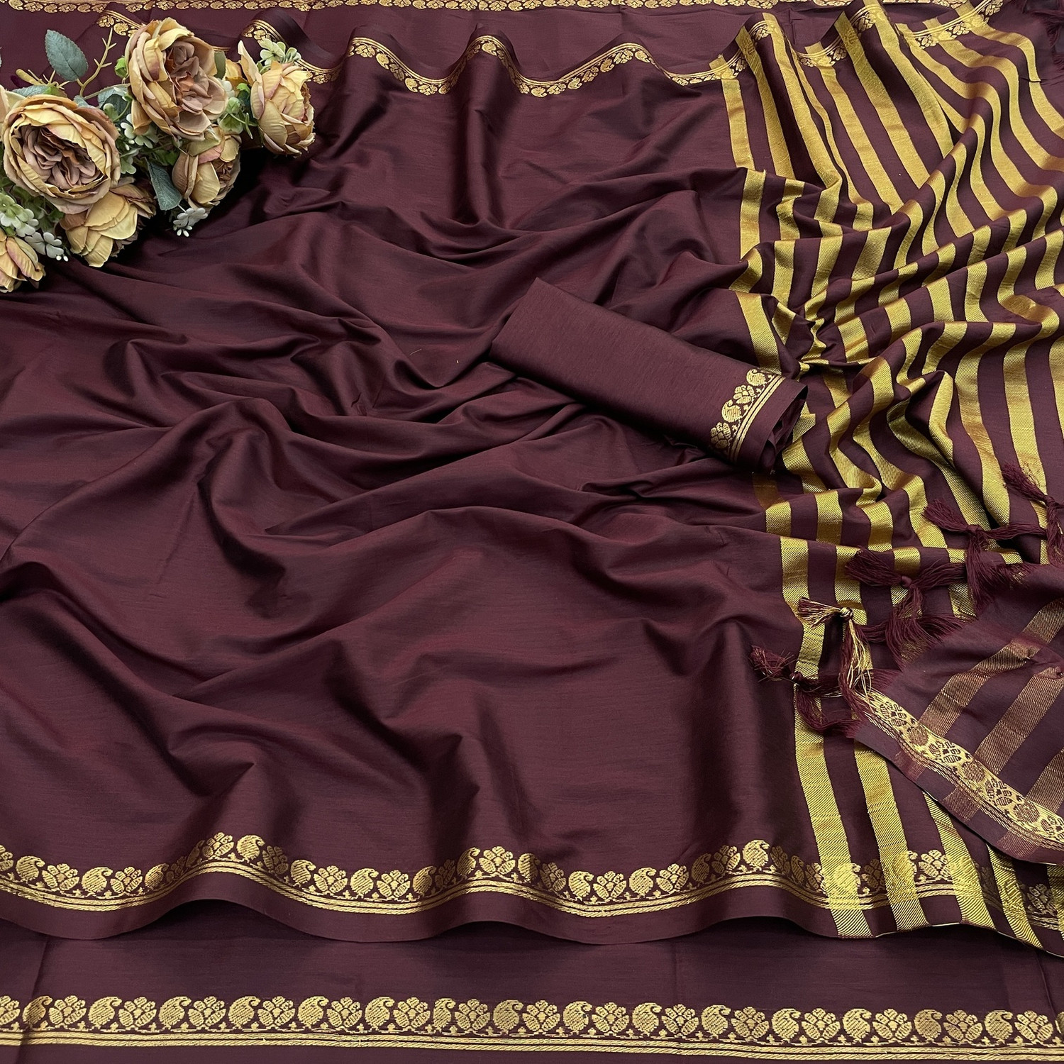 Image of Fab Silk Woven Mysore Cotton Silk Saree