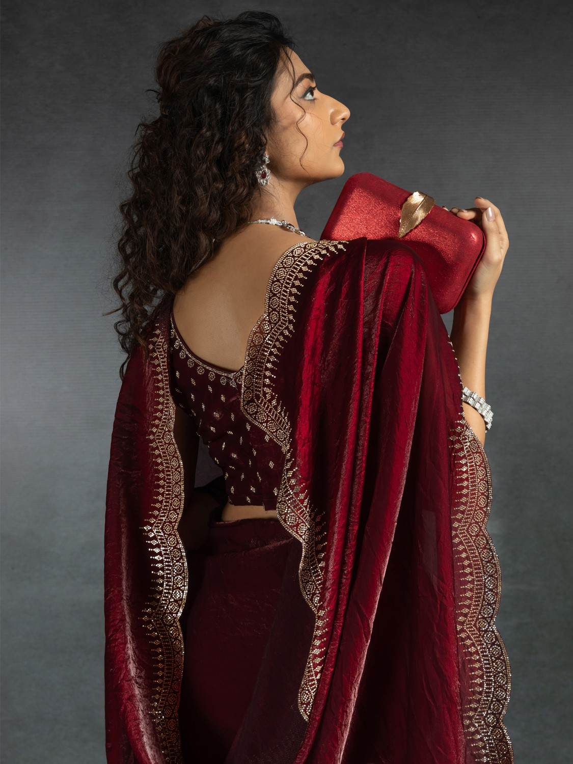 Image of Divastri Embellished Bollywood Silk Blend Saree