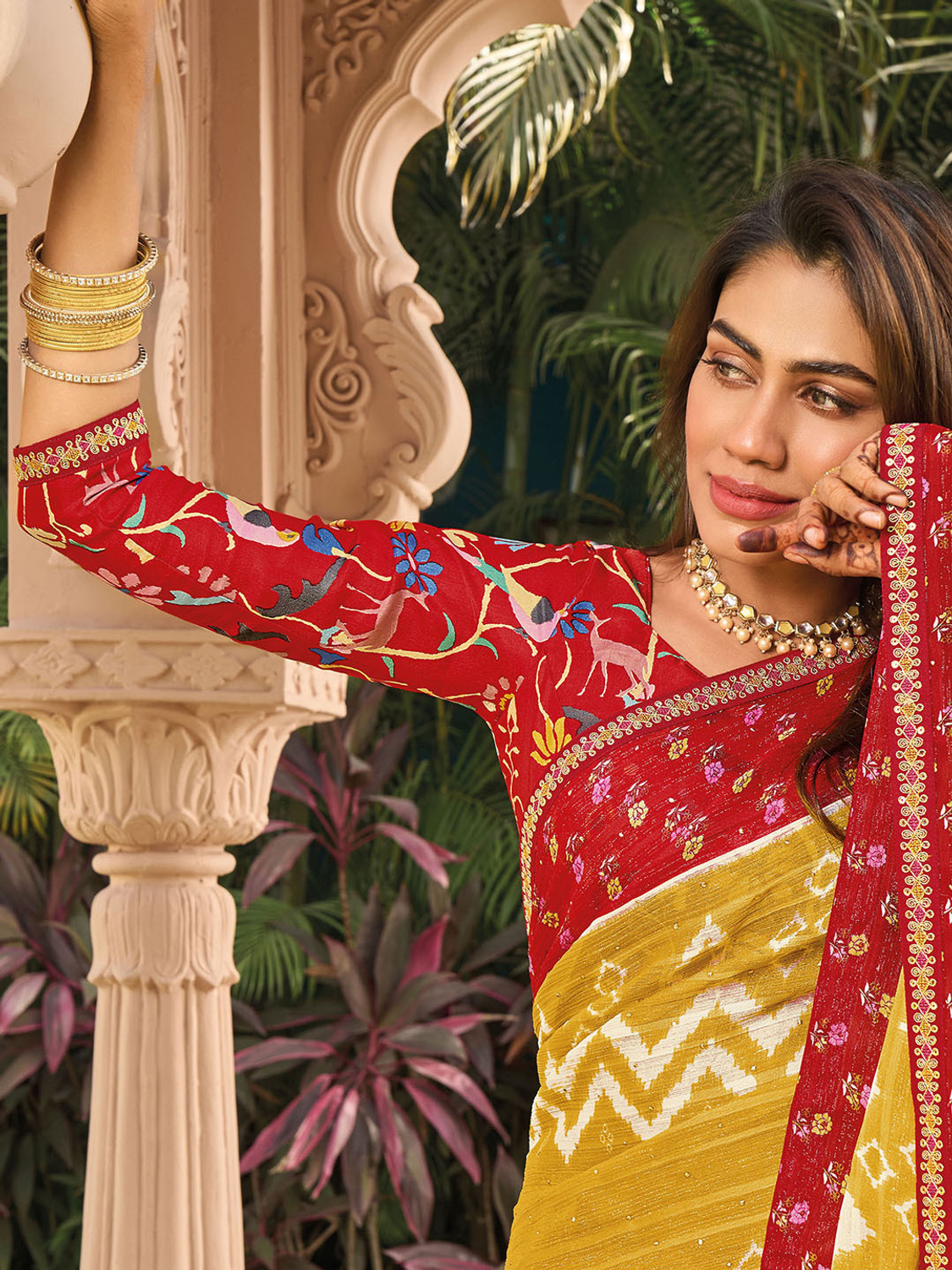 Image of Laxmipati sarees Printed Bollywood Chiffon Saree