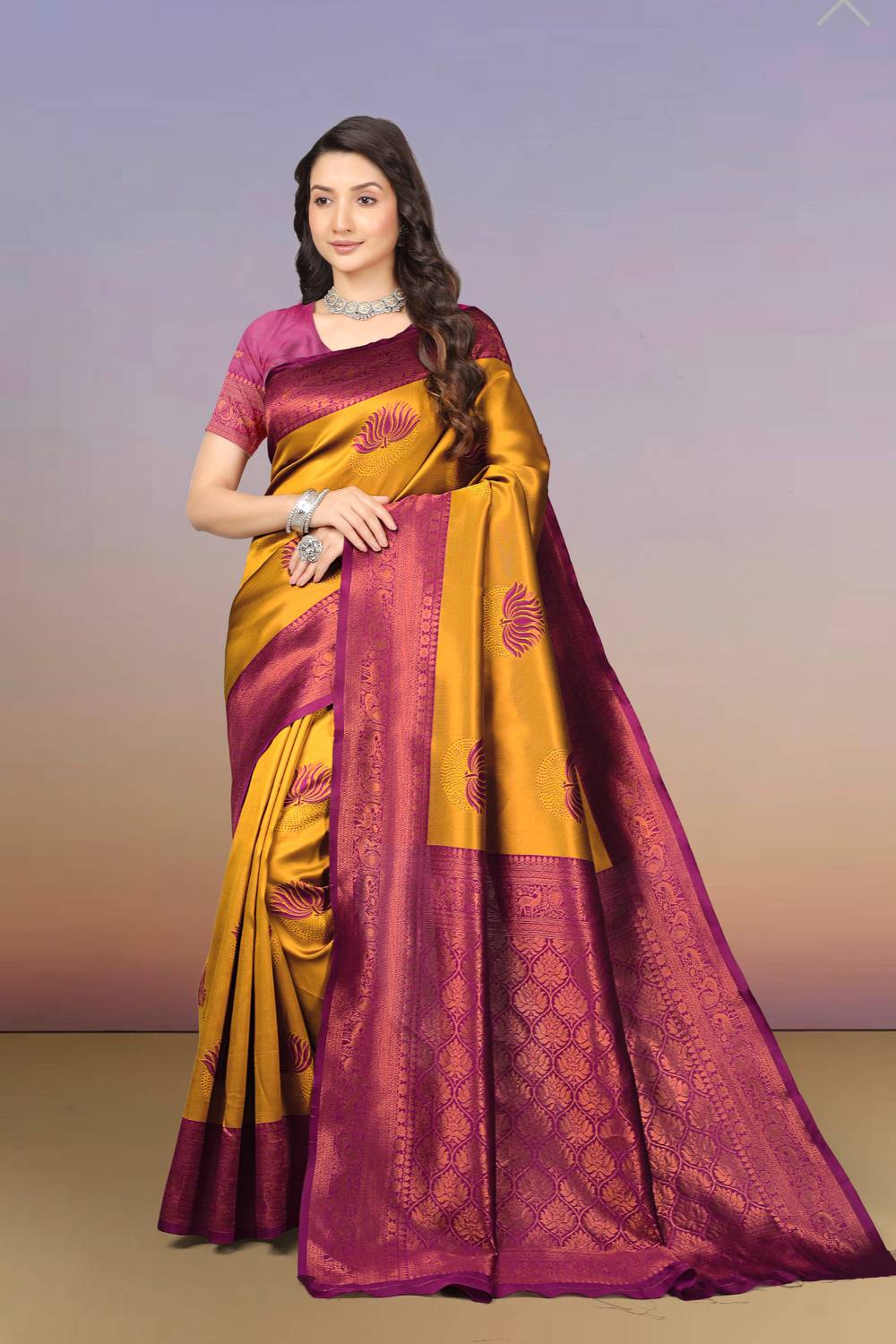 Acuity Woven Kanjivaram Art Silk, Pure Silk Saree