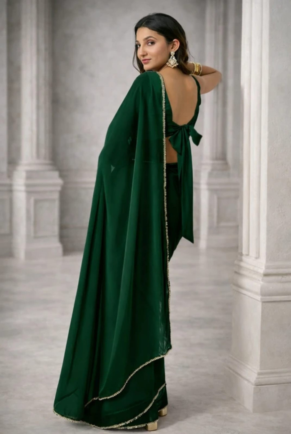 Image of AAIKHODAL Embellished Daily Wear Georgette Saree