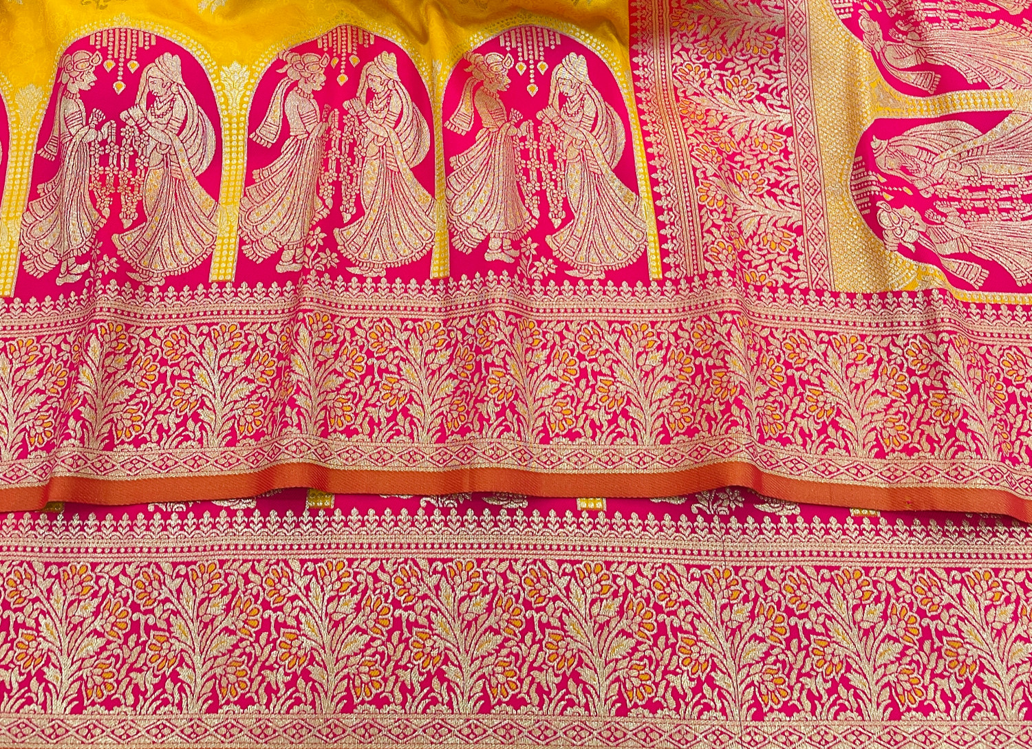 Image of KanjiQueen Woven Banarasi Silk Blend, Pure Silk Saree