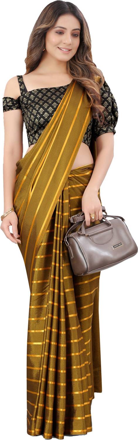 3Buddy Fashion Solid/Plain Bollywood Satin Saree