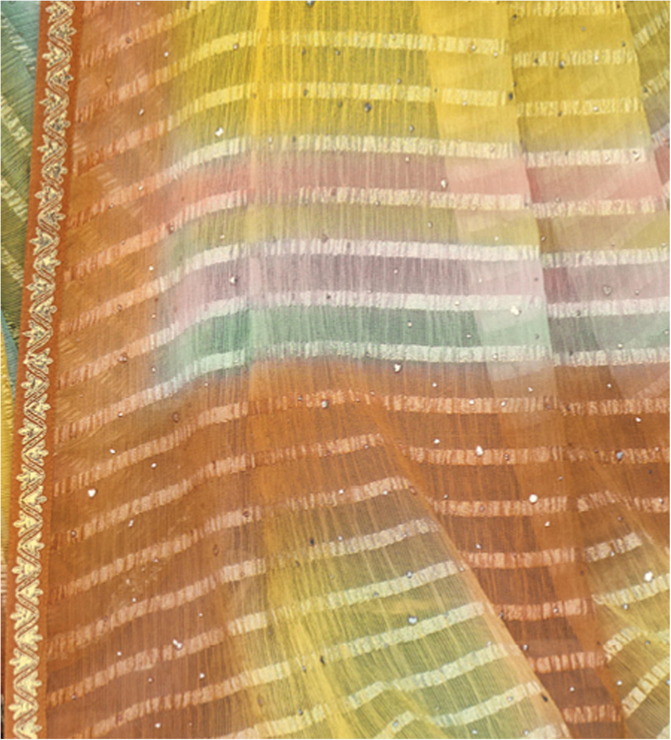 Image of Laxmipati sarees Striped Daily Wear Chiffon Saree