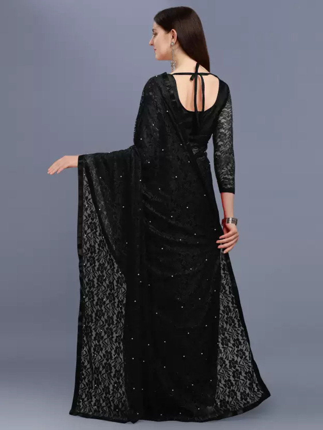 Image of Vidula Self Design, Embellished Bollywood Net Saree