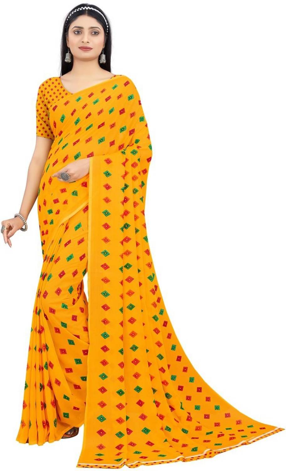 21st Fashion Printed Daily Wear Georgette Saree