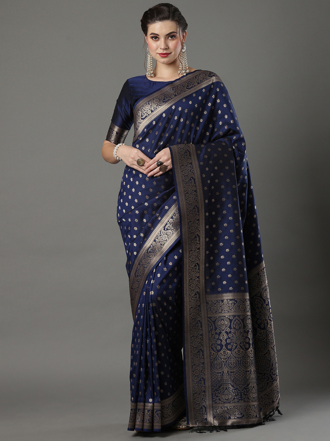 Image of Sareemall Woven Banarasi Silk Blend Saree