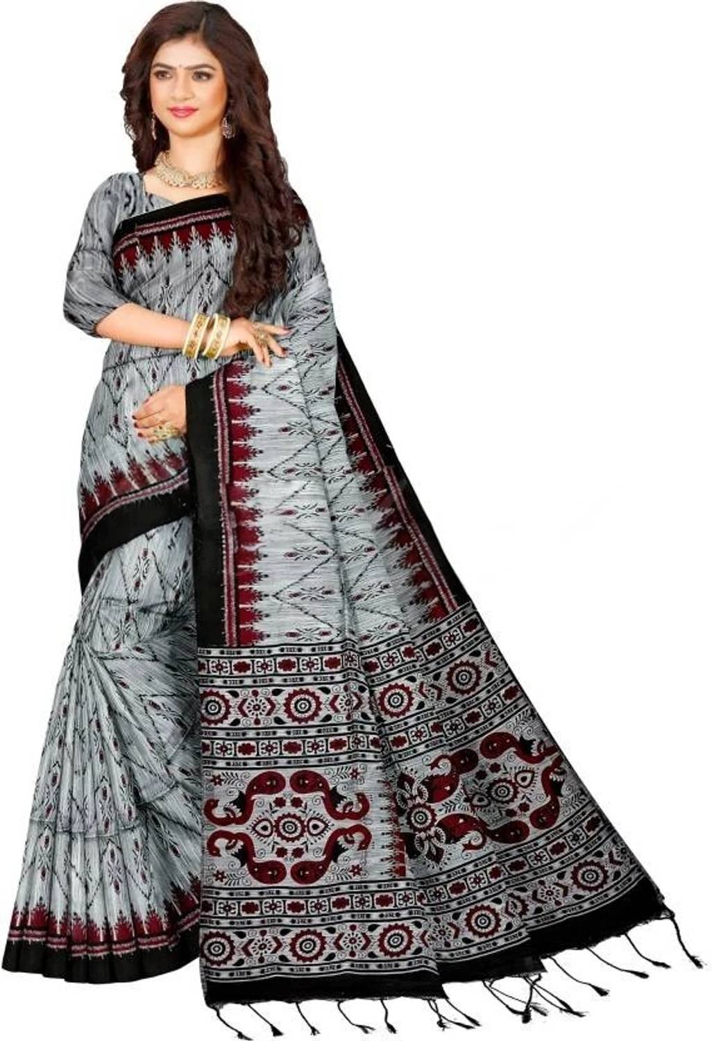 DURGA SAREE MALL Printed Sambalpuri Pure Cotton Saree