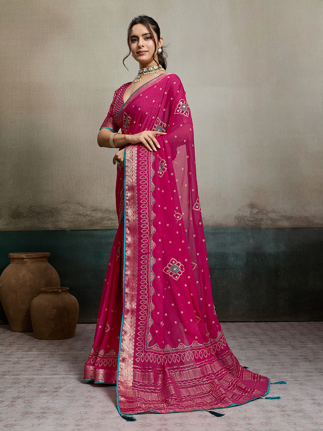Image of SOHINI NX Printed Bollywood Chiffon Saree