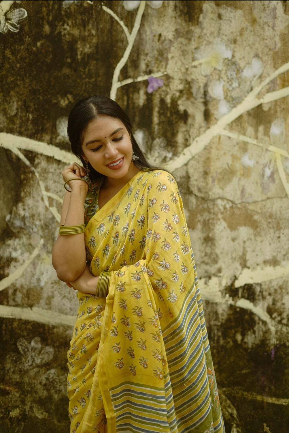 Jinal & Jinal Digital Print Chanderi Chanderi Saree