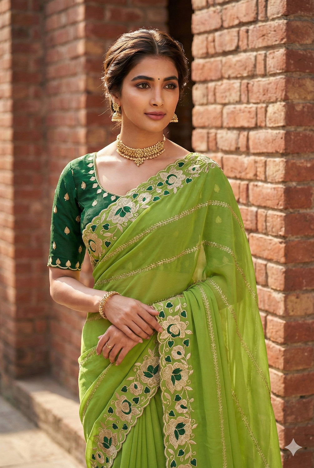 Image of APERA Embroidered Bollywood Georgette Saree
