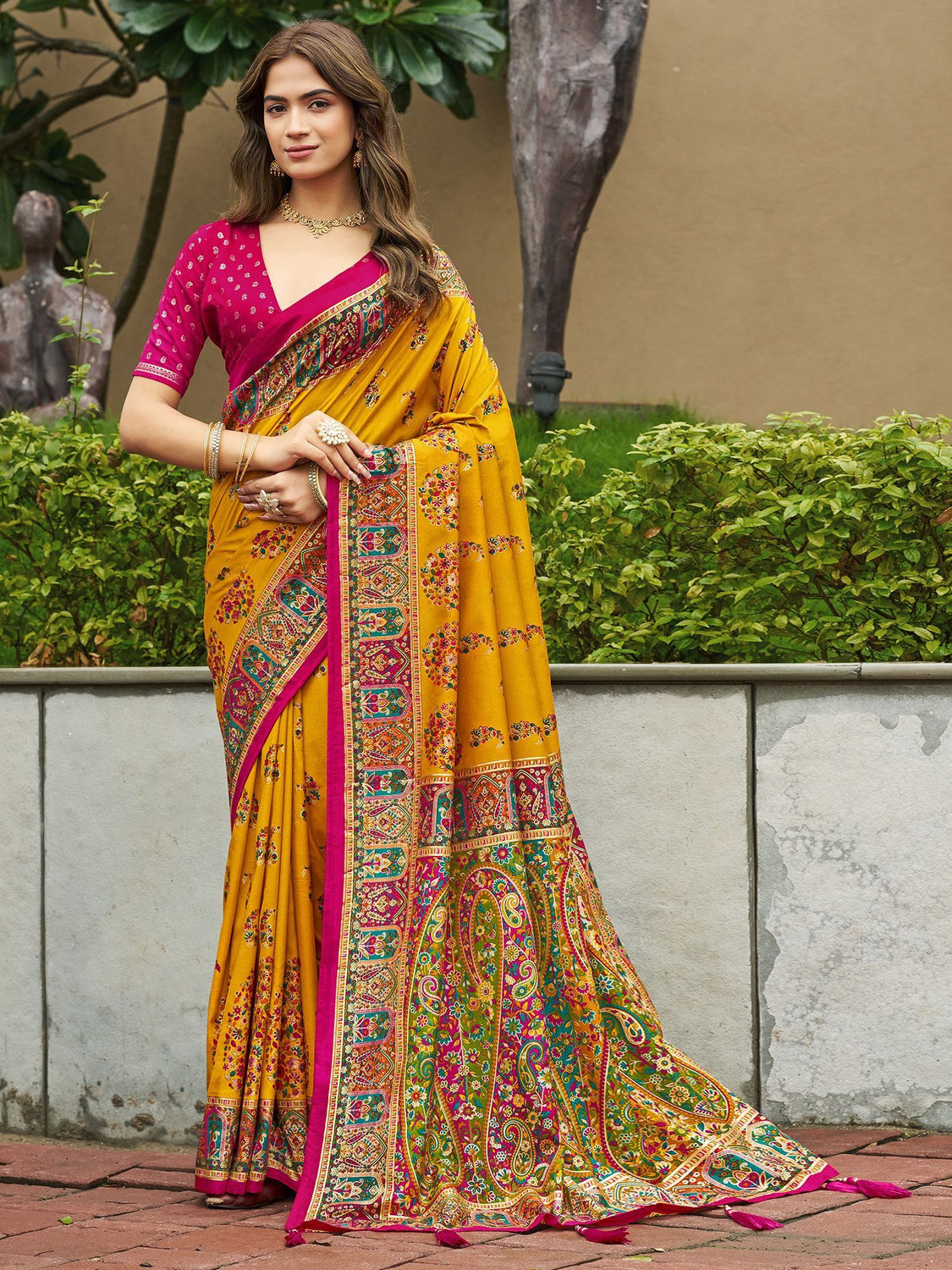 Image of Tasrika Printed Patola Tussar Silk Saree