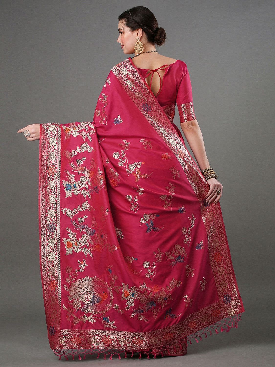 Image of Sareemall Woven Banarasi Silk Blend Saree