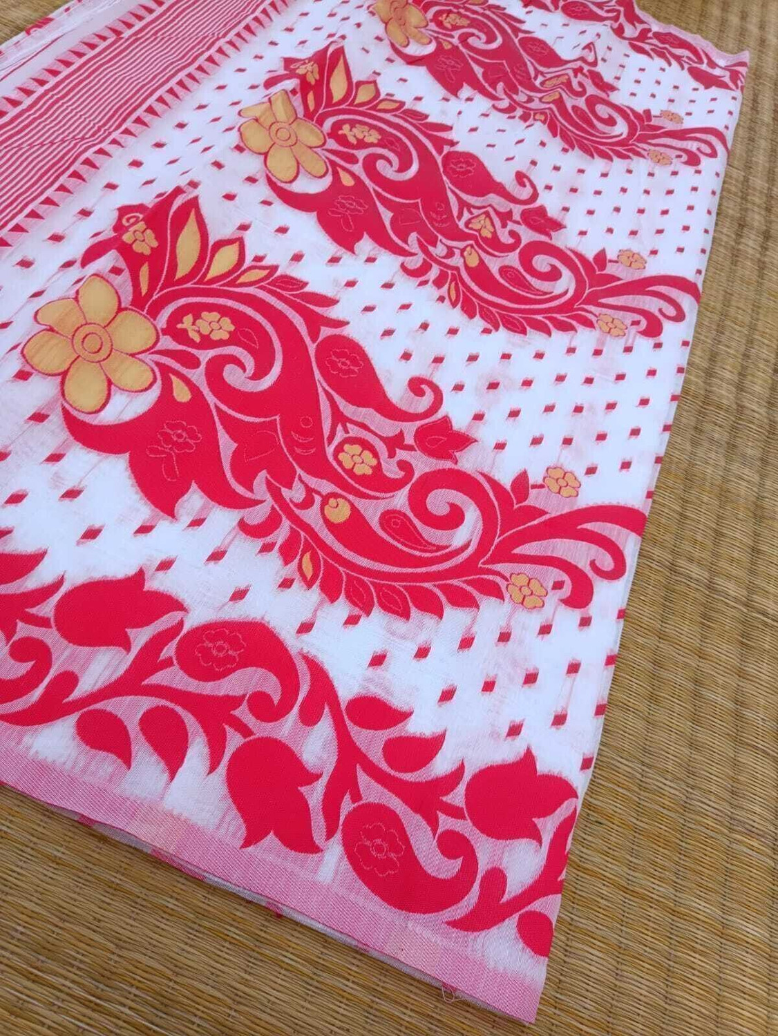 Image of KhayaFashion Floral Print Tant Cotton Silk Saree
