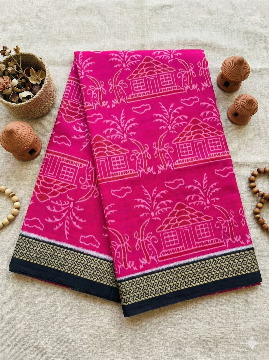 Image of TwishaSaree Printed Sambalpuri Handloom Pure Cotton Saree