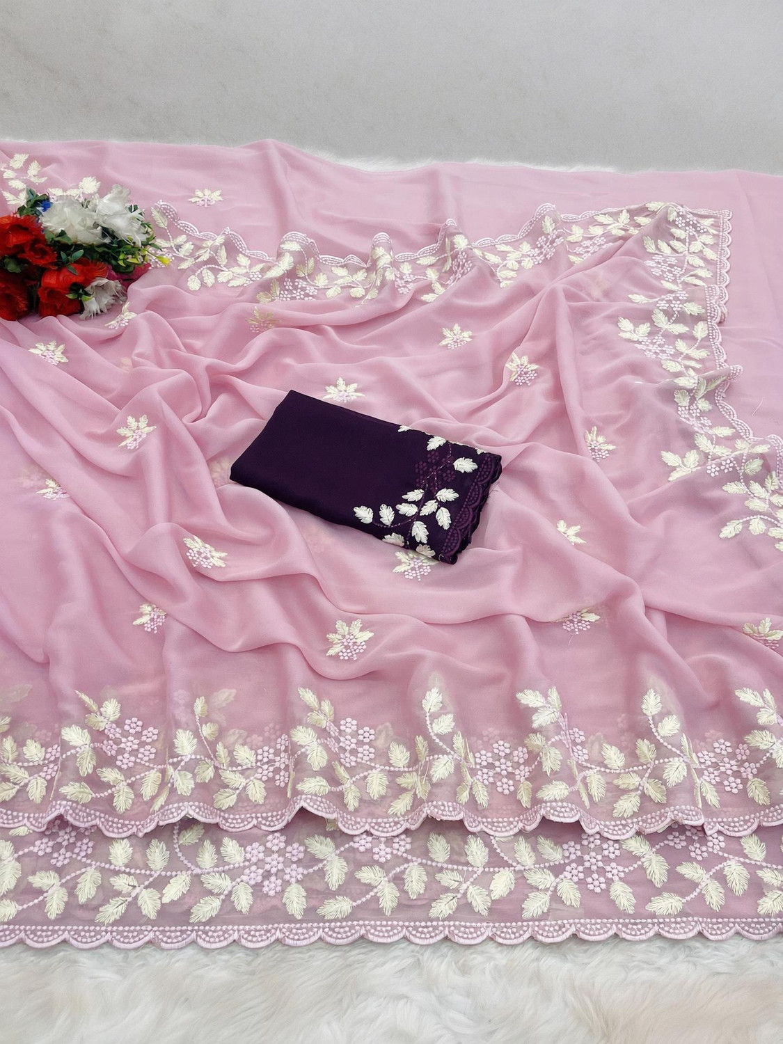 Image of saanvi Embroidered Bollywood Georgette Saree