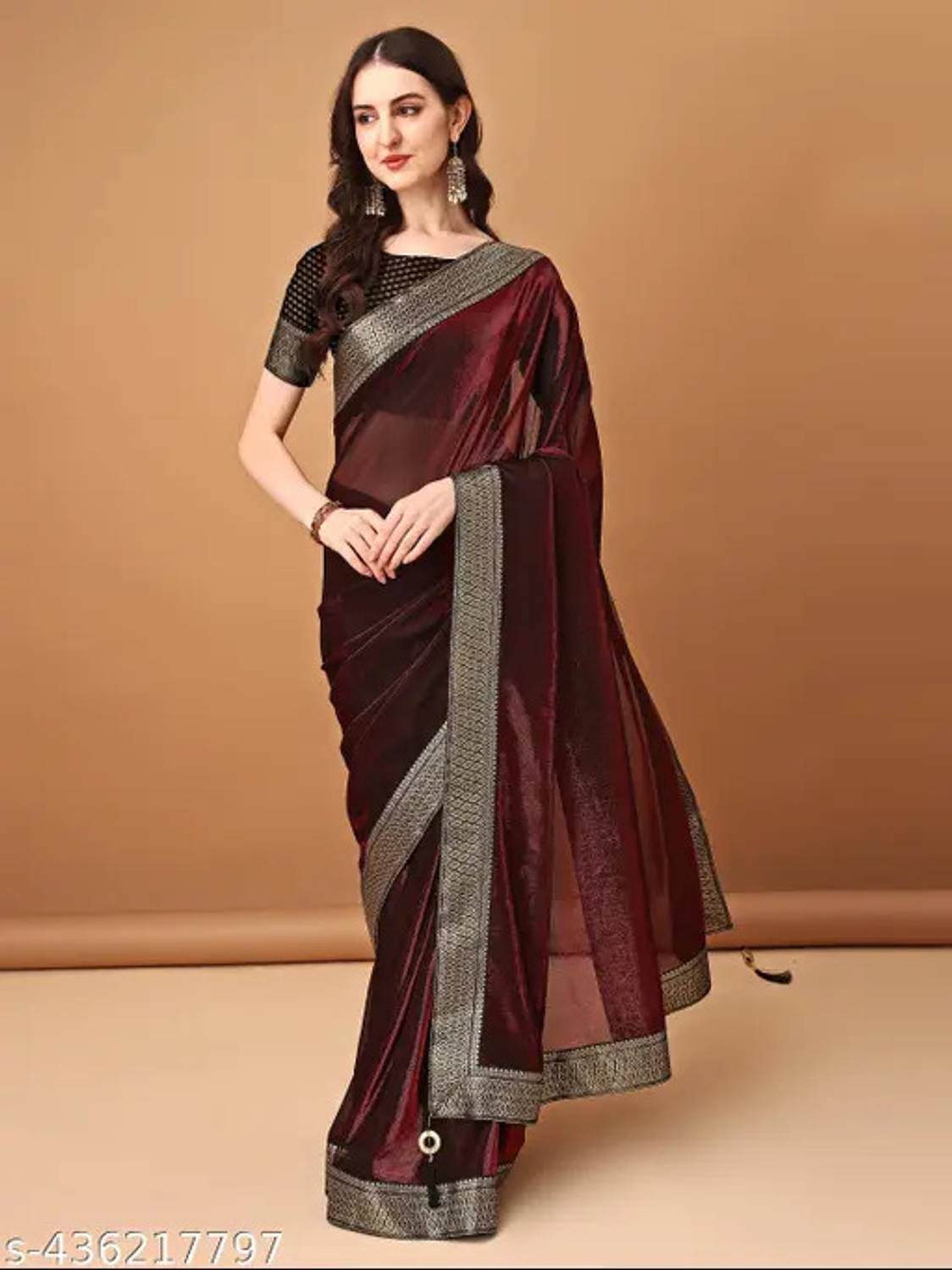 Vragi Embellished Bollywood Art Silk, Silk Blend Saree