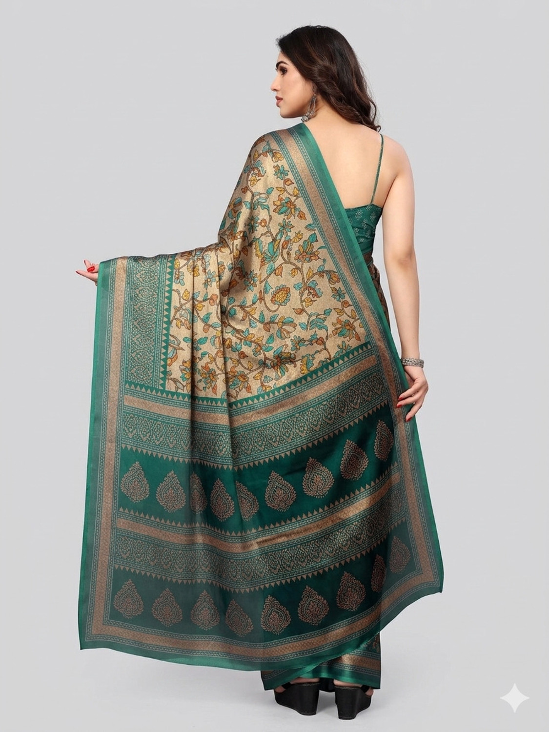 Image of KITKET FASHION Printed, Paisley Daily Wear Chiffon, Georgette Saree