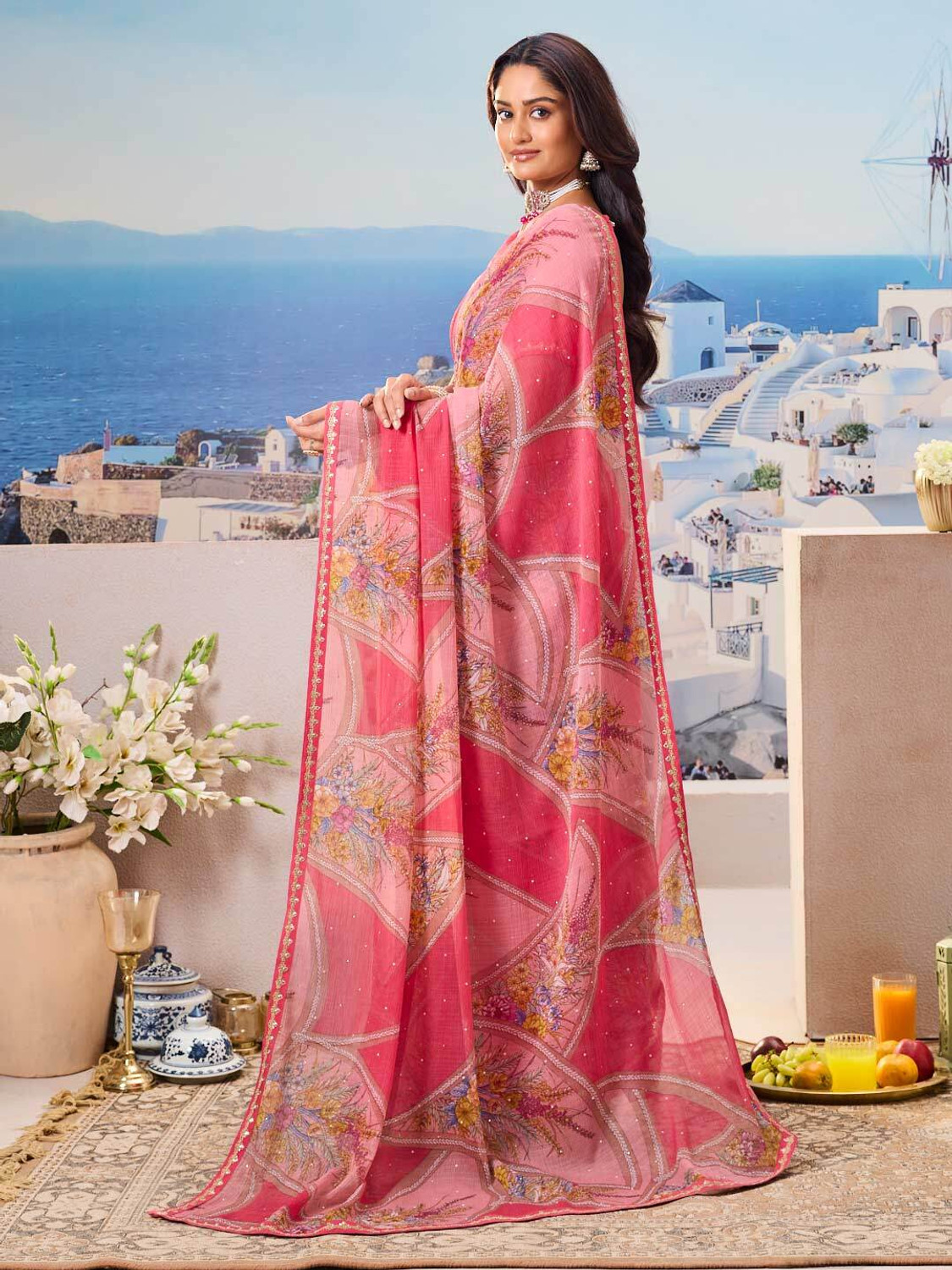 Image of Laxmipati sarees Printed Bollywood Chiffon Saree