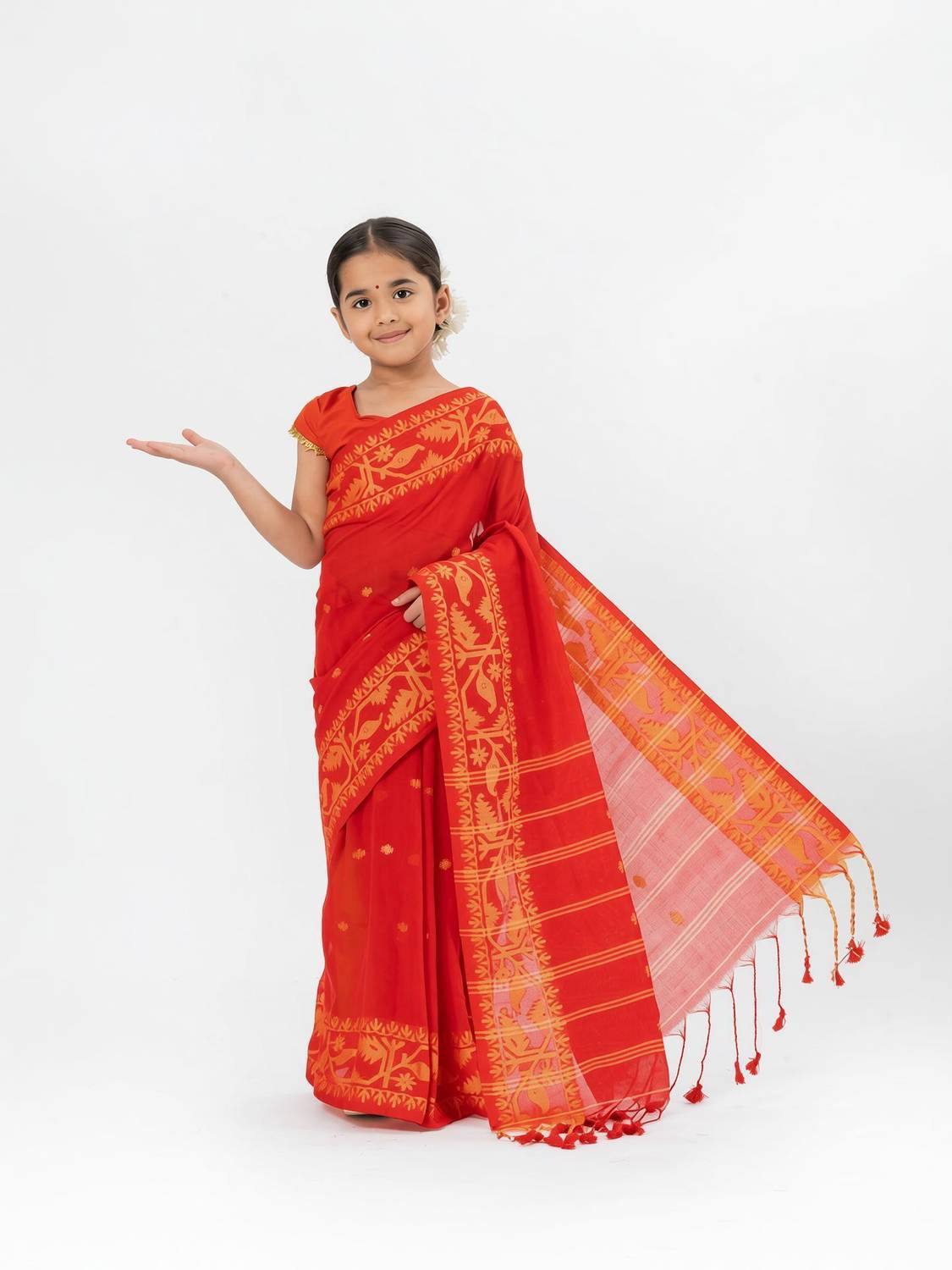 BalikaTextile Self Design Handloom Pure Cotton Saree
