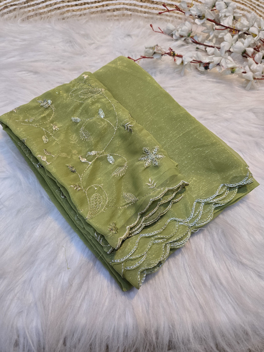 Image of Tejal Creation Embroidered Daily Wear Organza Saree