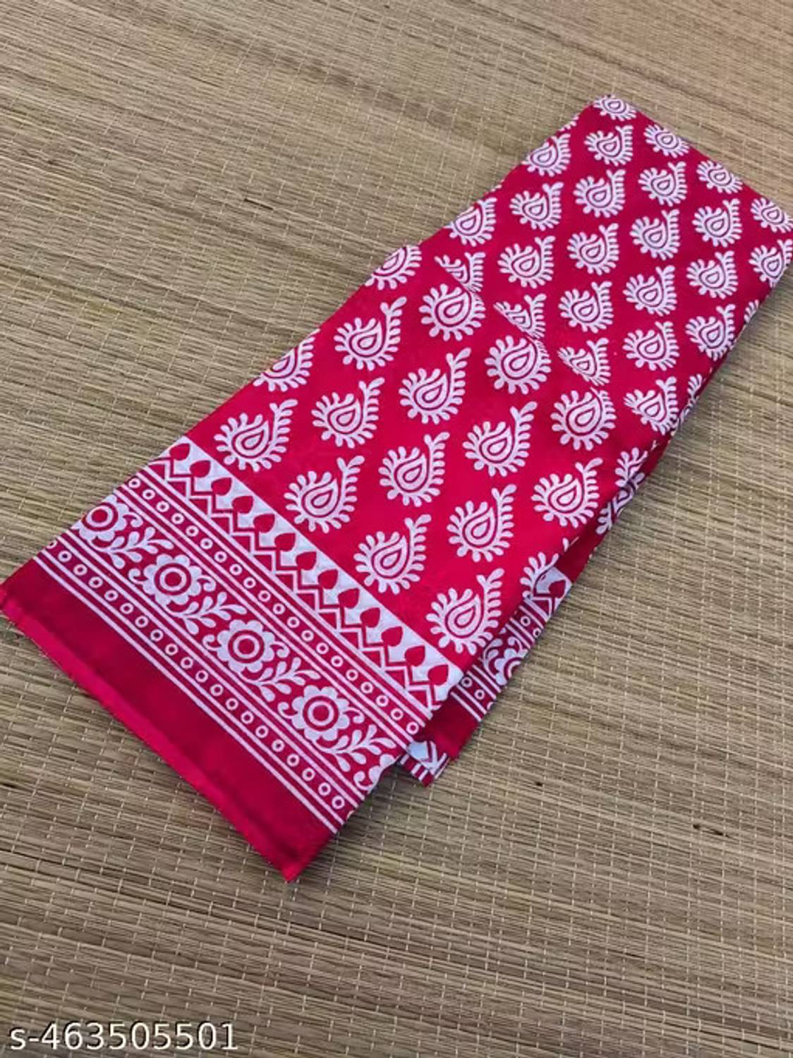 NENUBRITY Printed Handloom Pure Cotton Saree