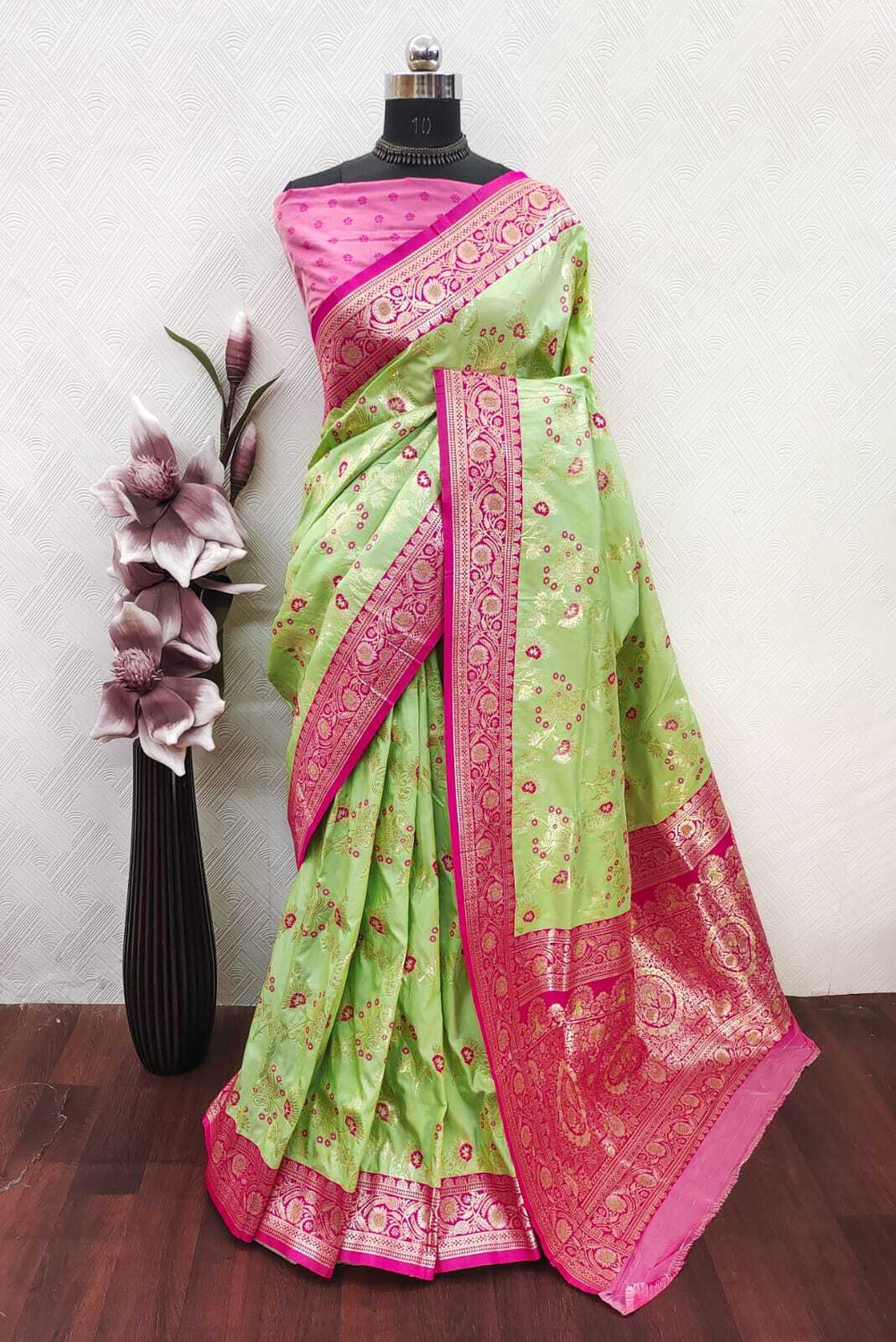 Image of erika Woven Banarasi Silk Blend, Art Silk Saree