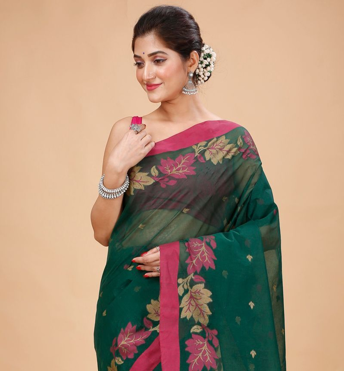 Image of Tant Story Woven Tant Pure Cotton Saree