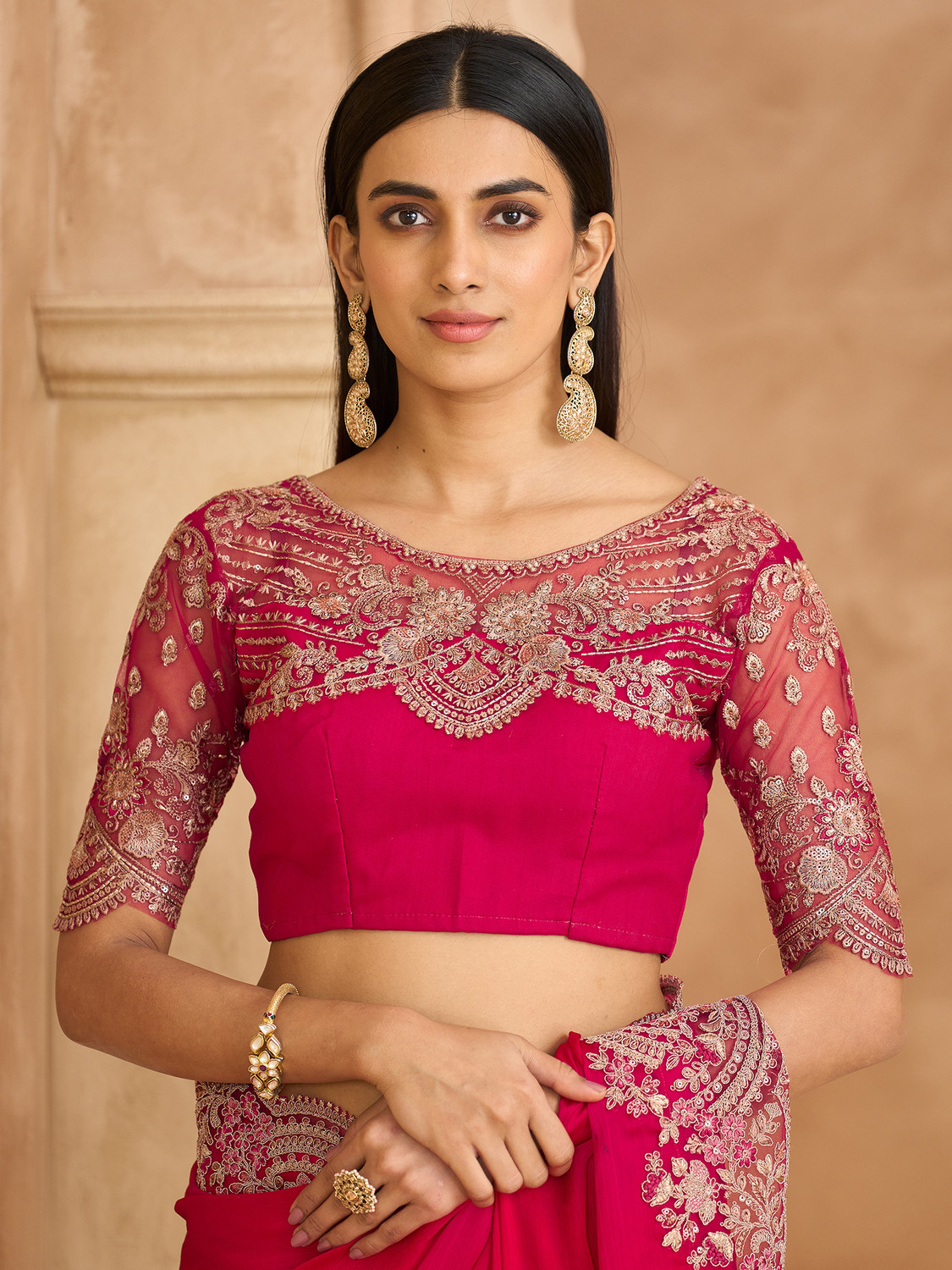 Image of Tasrika Embroidered Bollywood Satin Saree