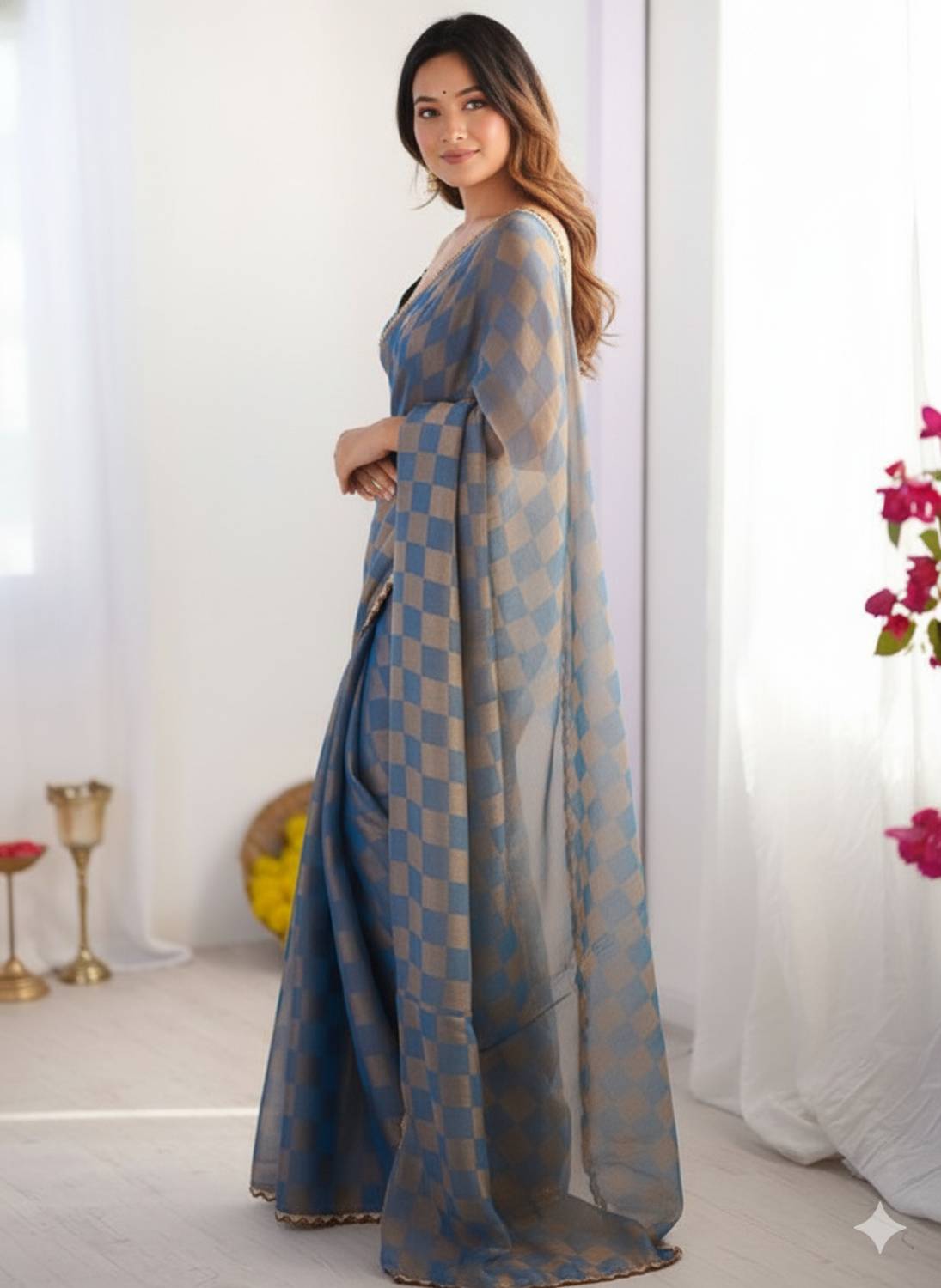 Vragi Embellished Bollywood Chiffon Saree