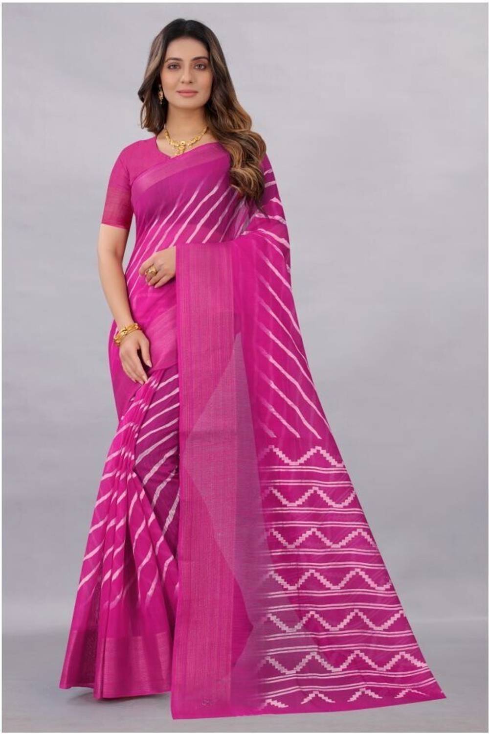 Bansari Textiles Applique Daily Wear Cotton Linen Saree
