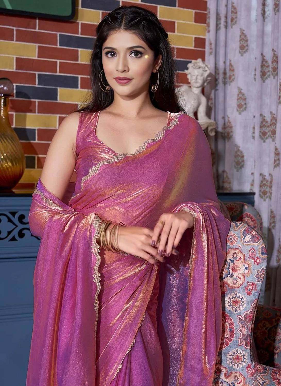 KalyaniTextile Embellished Bollywood Jimmy Jimmy Saree