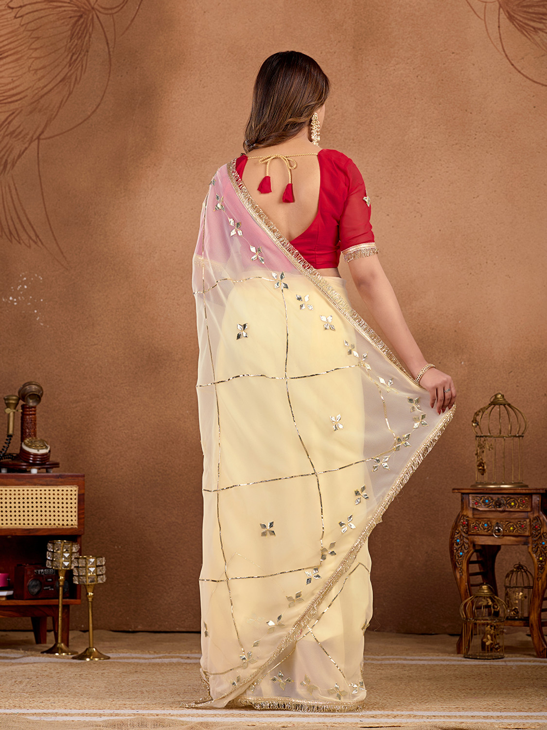 Image of Cozee Shopping Embroidered Daily Wear Georgette Saree